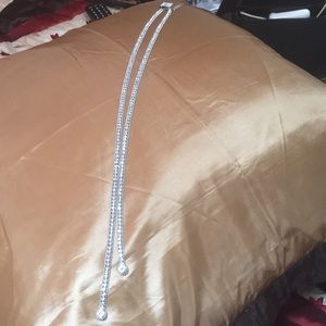 Long silver necklace